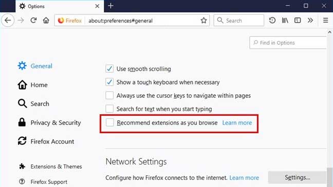 How to Disable Firefox Extension Suggestion